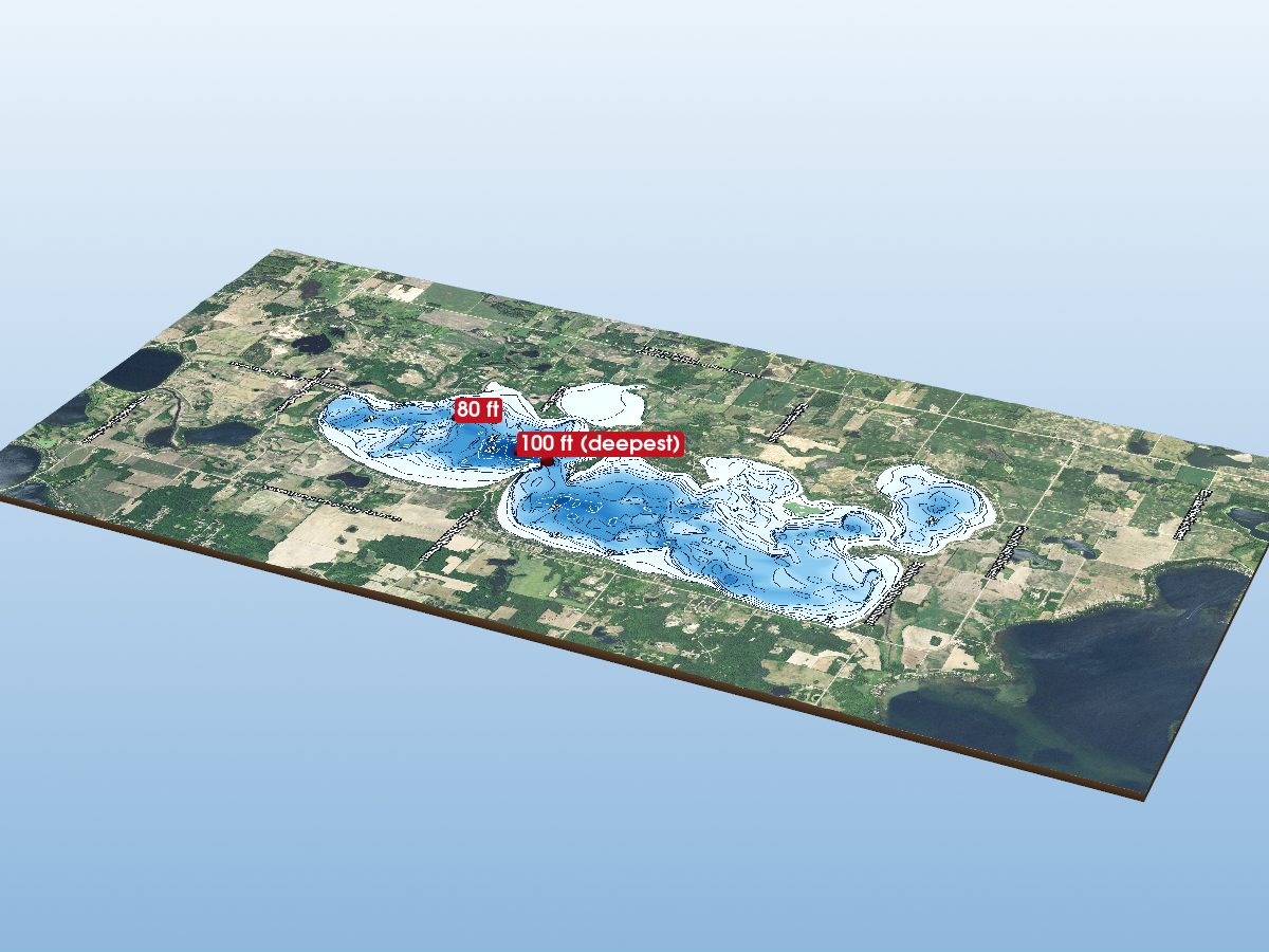 Depth map of Lake Ida