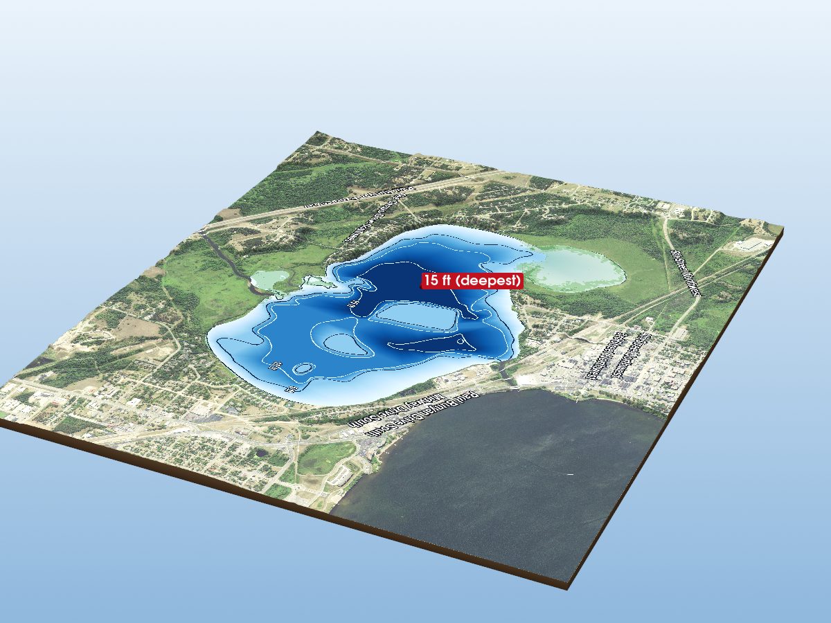 Depth map of Lake Irving