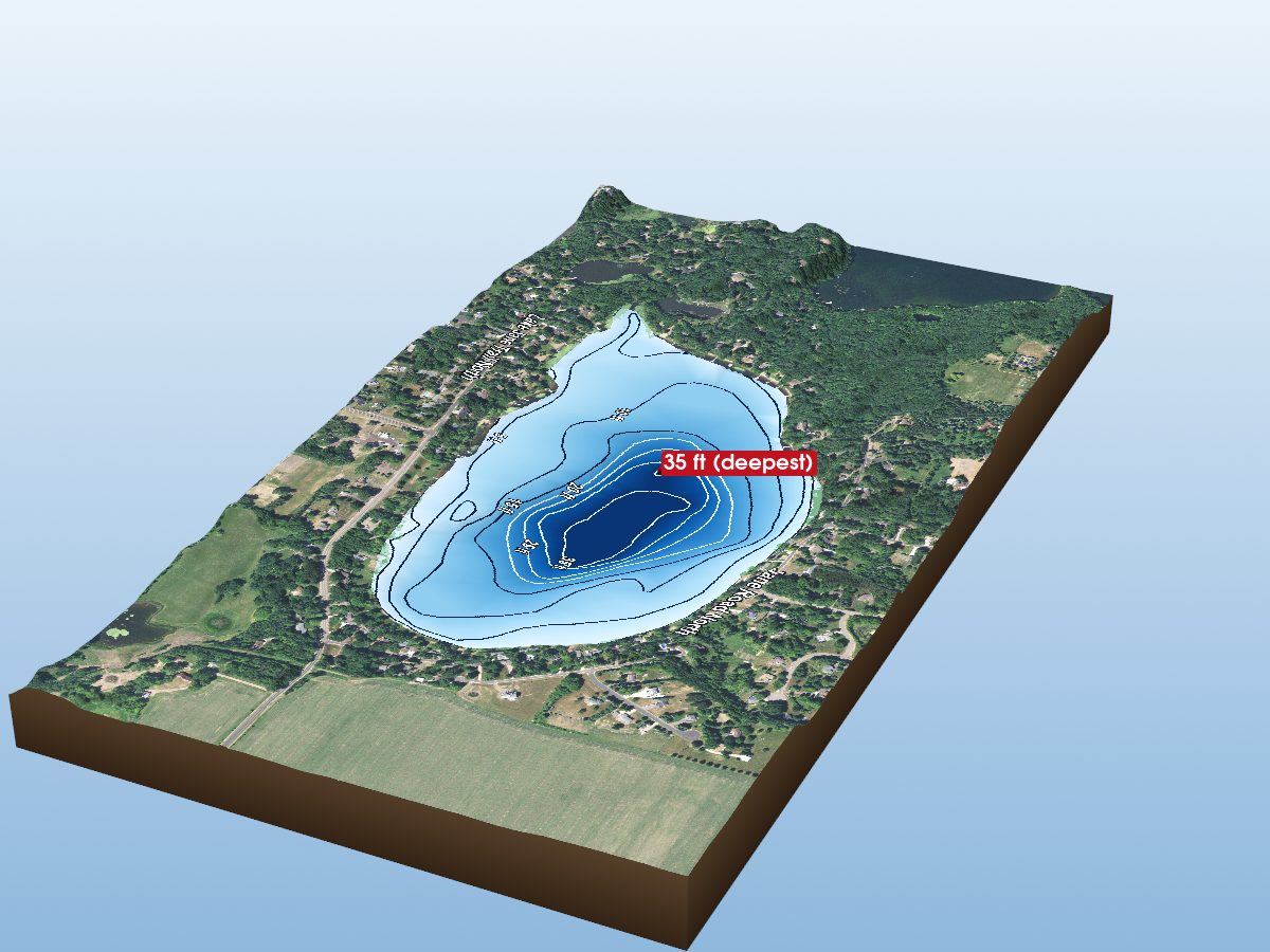 Depth map of Lake Jane