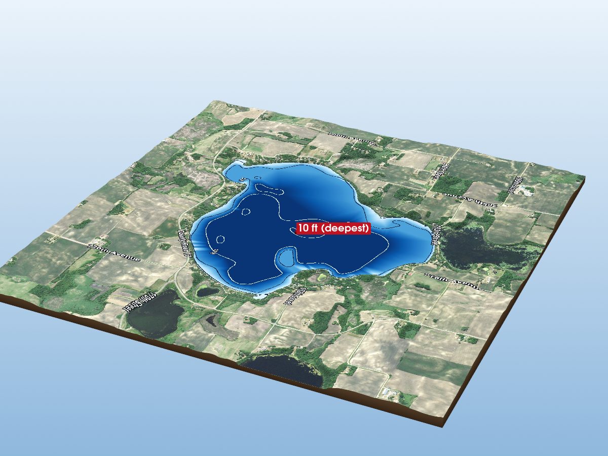 Depth map of Lake Jennie