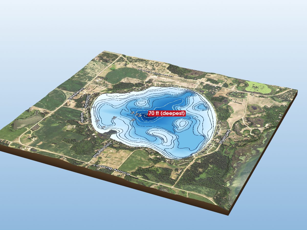 Depth map of Lake Jewett