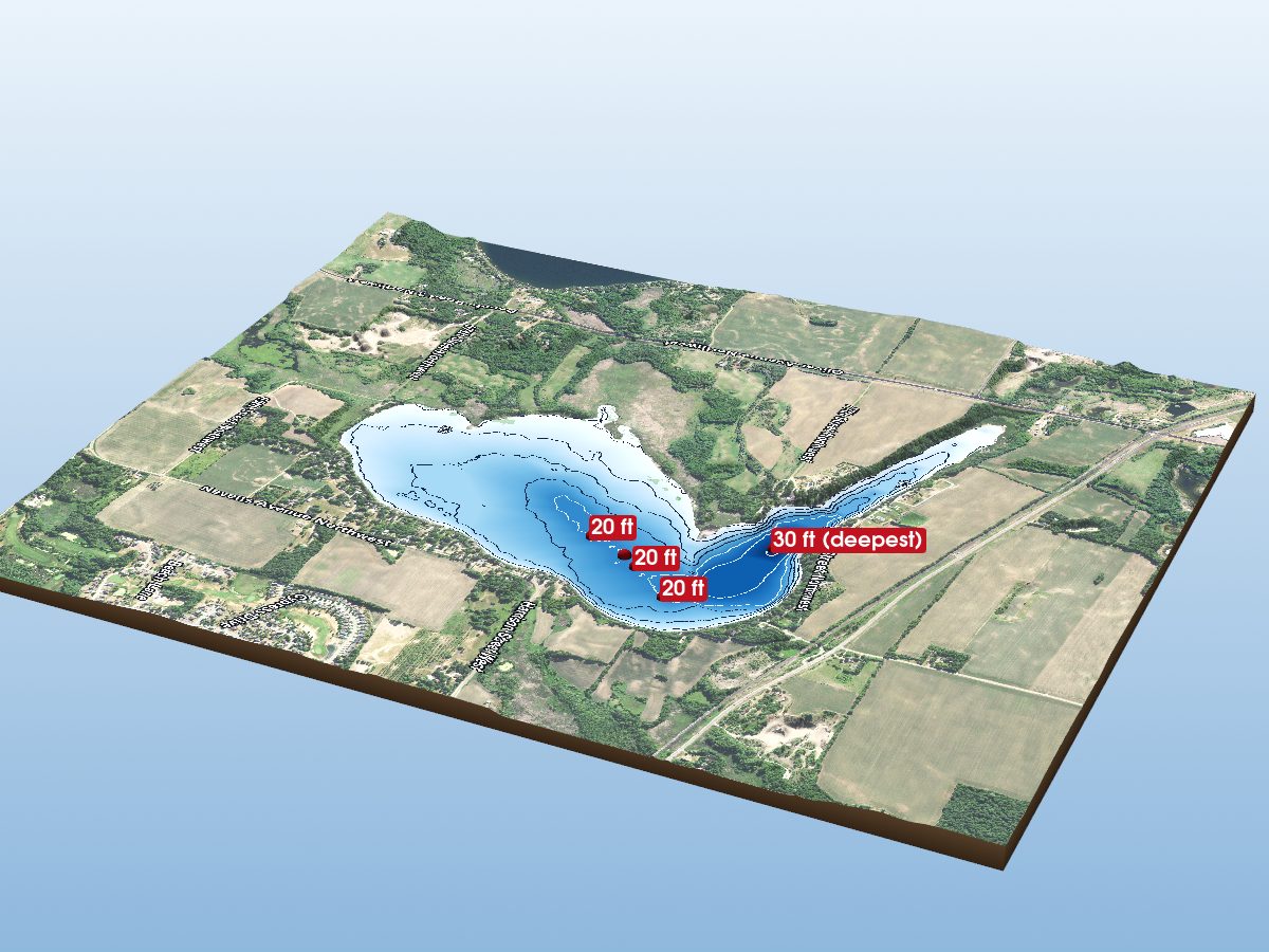 Depth map of Lake John