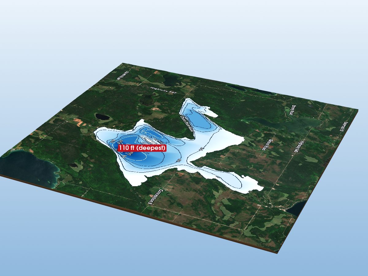 Depth map of Lake Kagawong