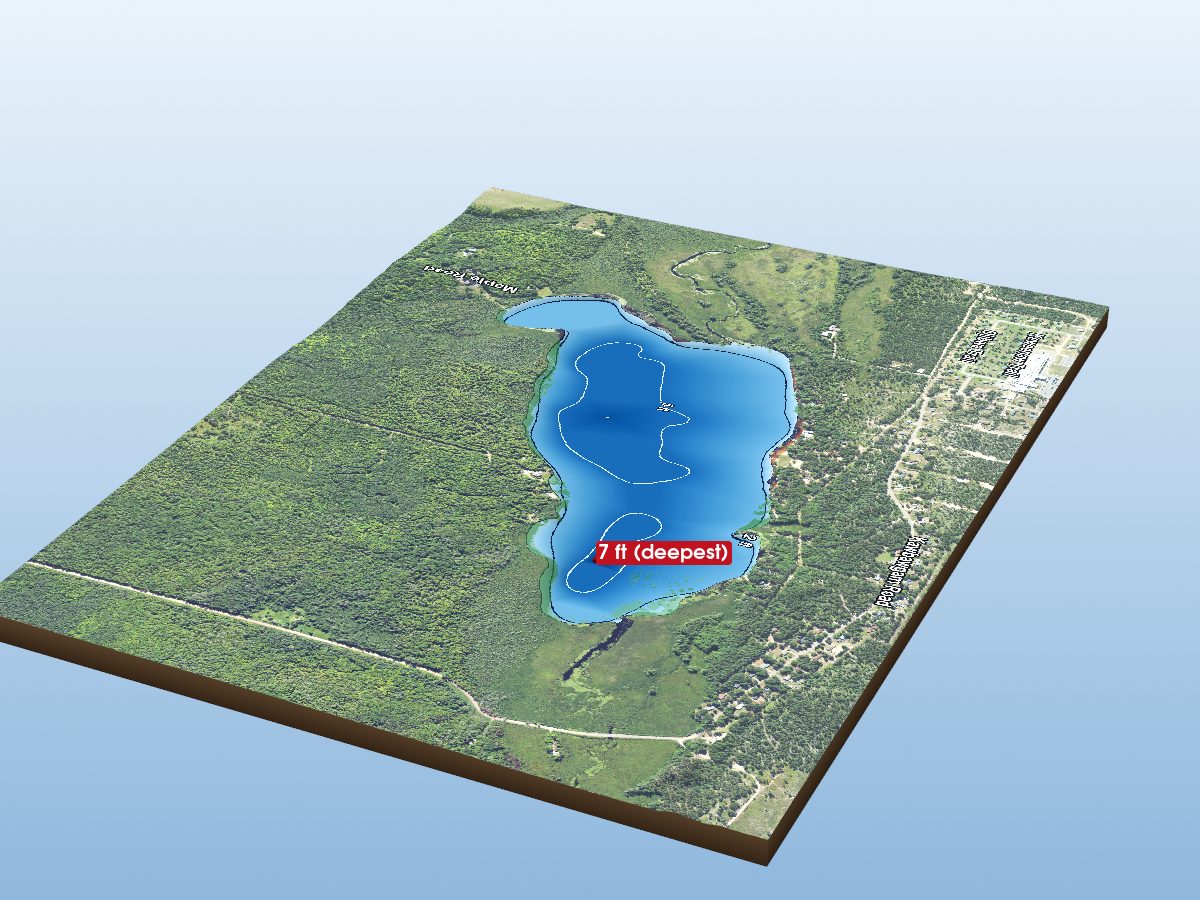 Depth map of Lake Kawbawgam