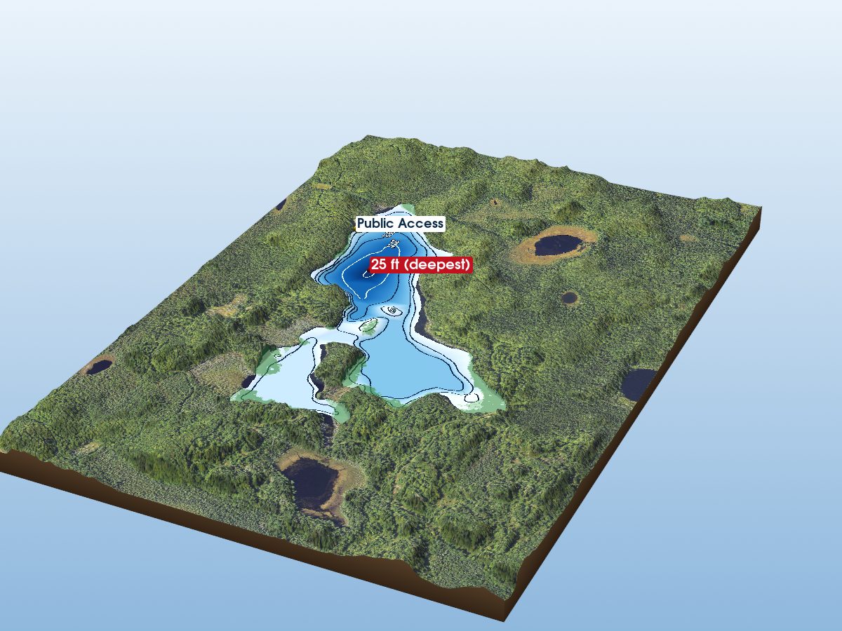 Depth map of Lake Keewaydin