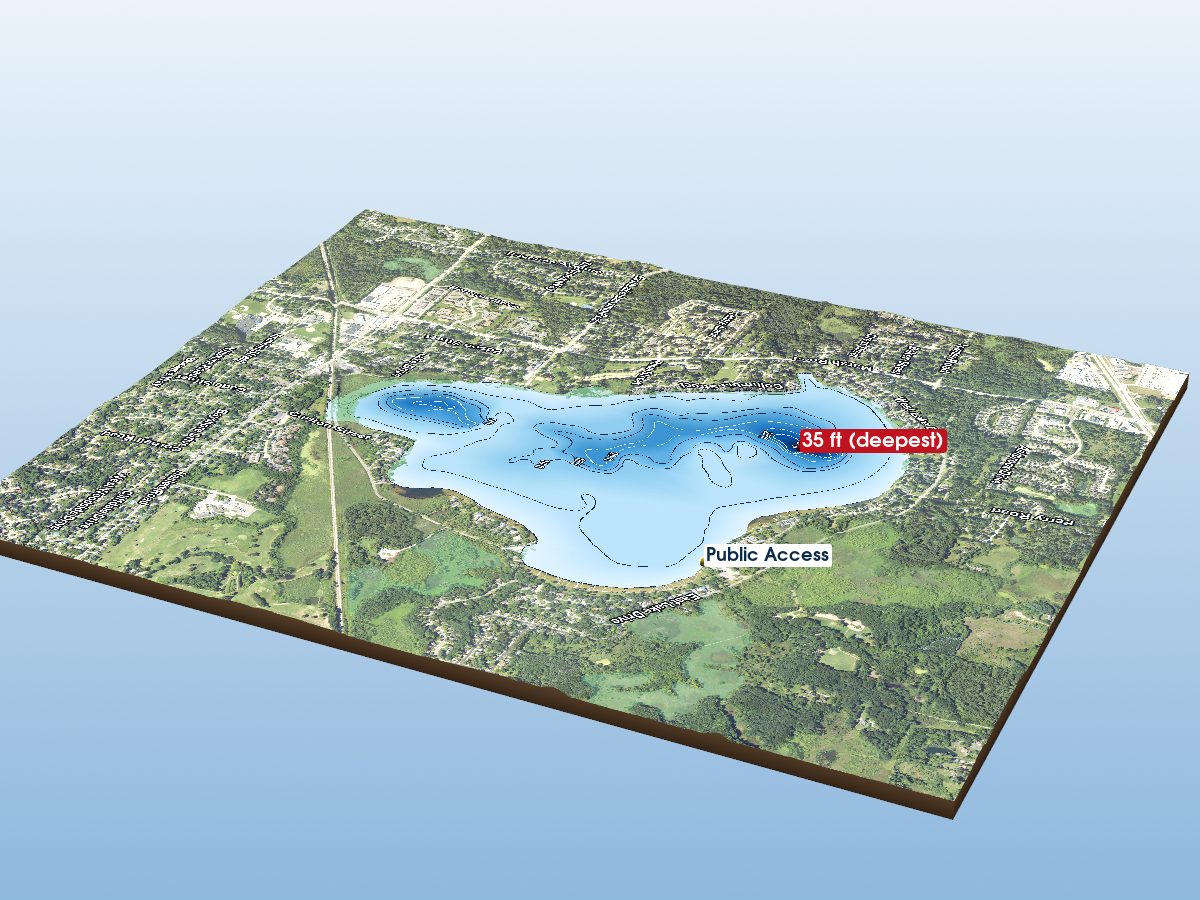 Depth map of Lake Lansing