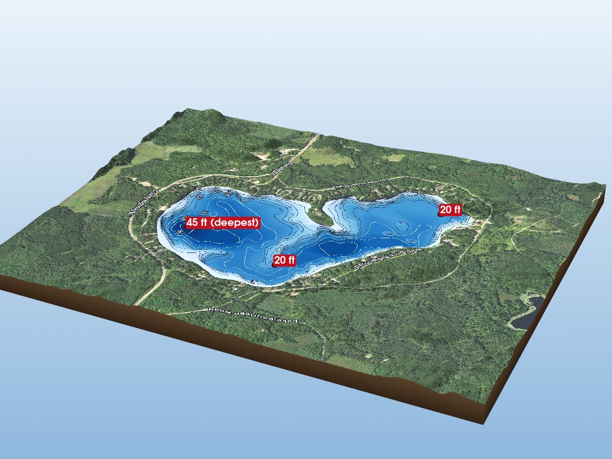 Depth map of Lake Leander