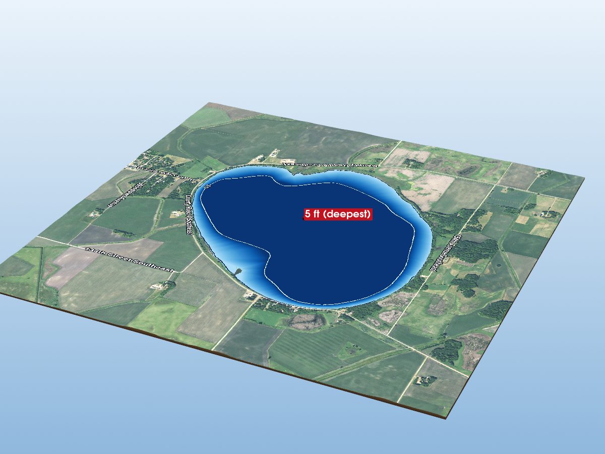 Depth map of Lake Lillian