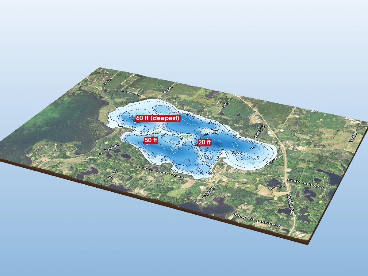 Depth map of Lake Lizzie (north portion)