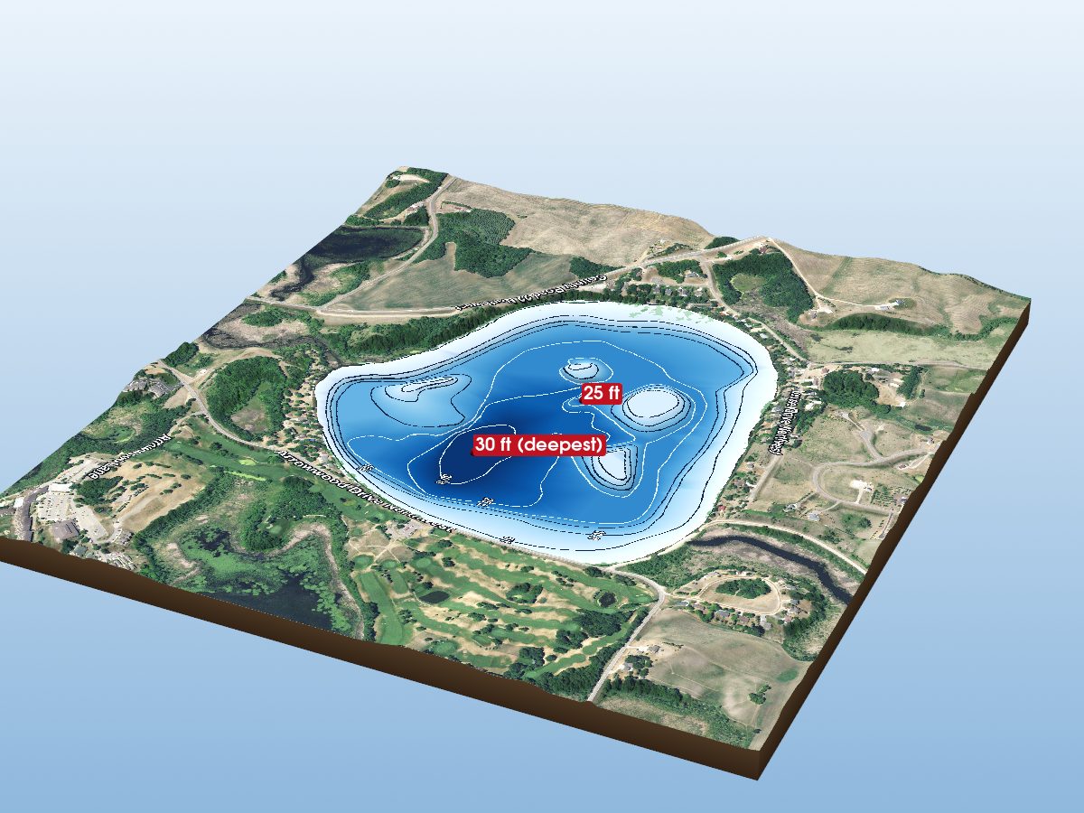 Depth map of Lake Louise