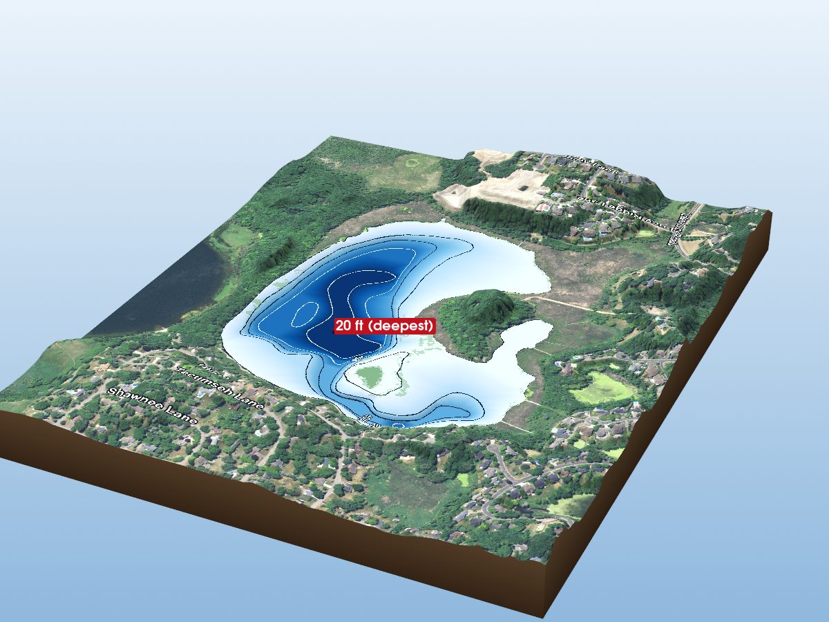 Depth map of Lake Lucy