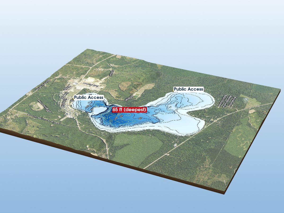 Depth map of Lake Margrethe