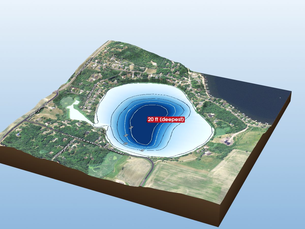 Depth map of Lake Martha