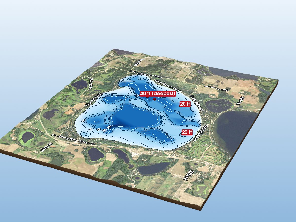 Depth map of Lake Melissa