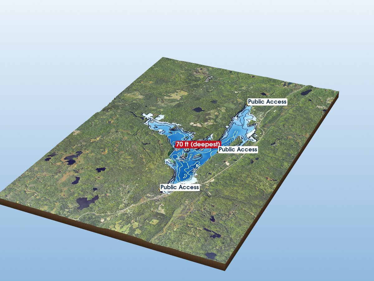 Depth map of Lake Michigamme