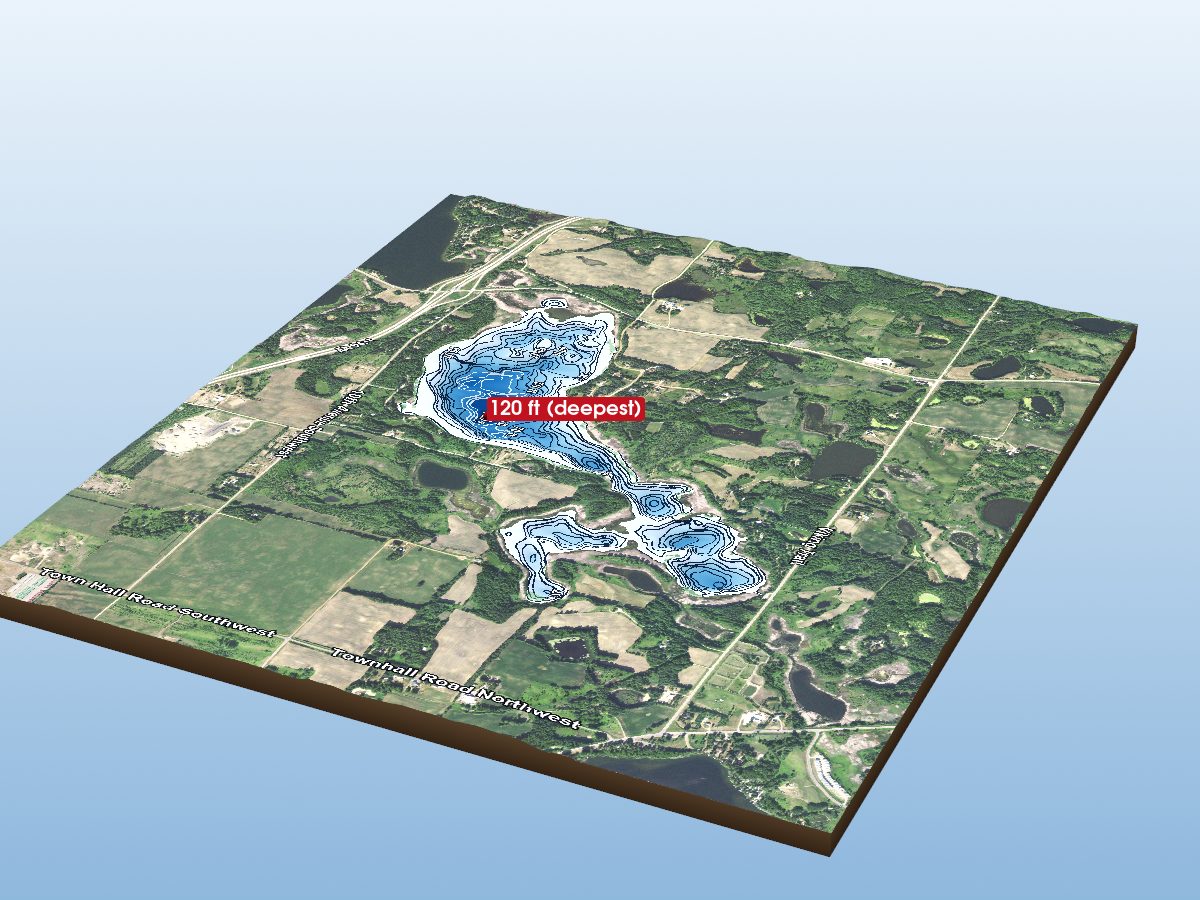 Depth map of Lake Mina