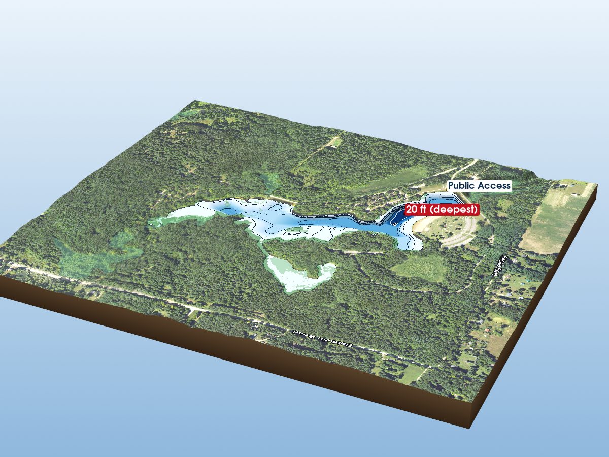 Depth map of Lake Minnawanna