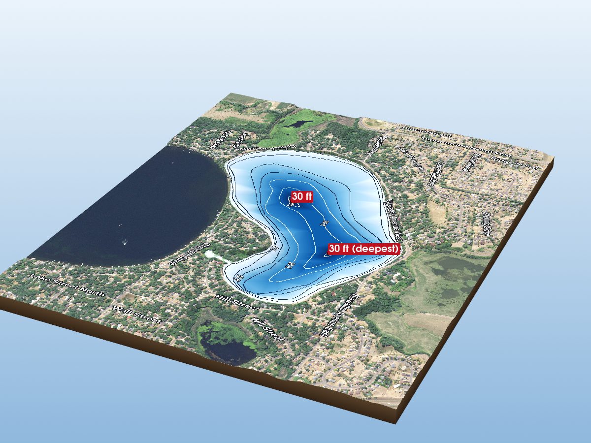 Depth map of Lake Mitchell