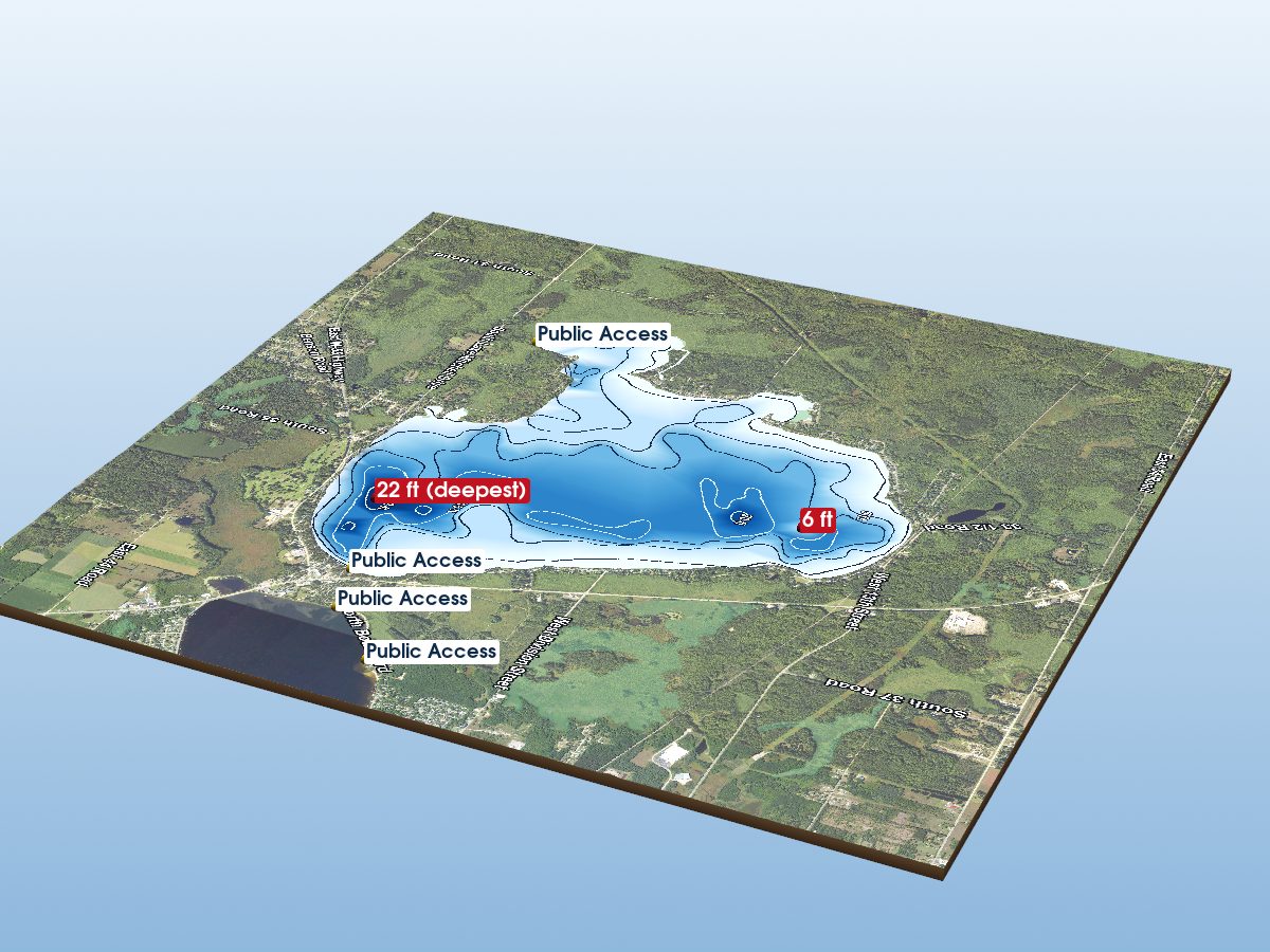 Depth map of Lake Mitchell