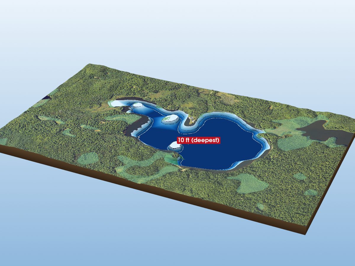 Depth map of Lake Mitigwaki