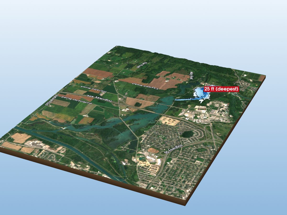 Depth map of Lake Moodie