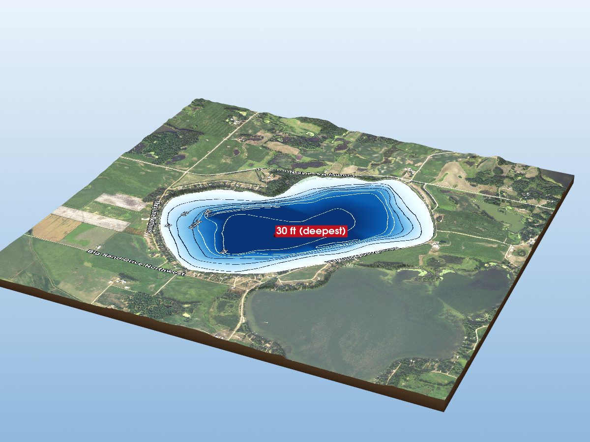 Depth map of Lake Moses