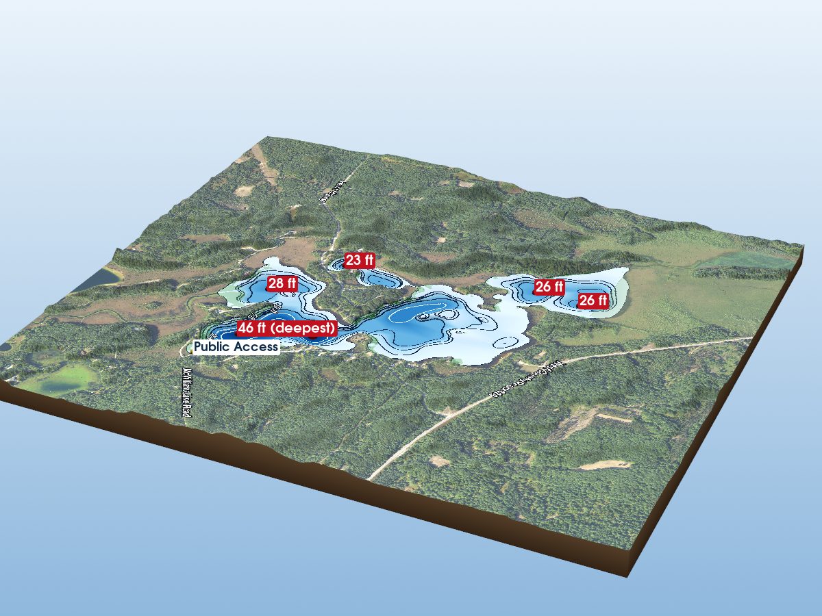 Depth map of Lake Nettie