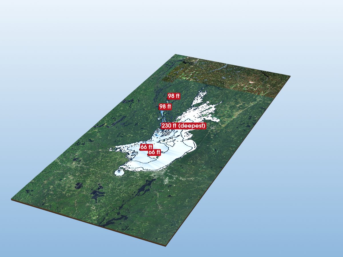 Depth map of Lake Nipissing