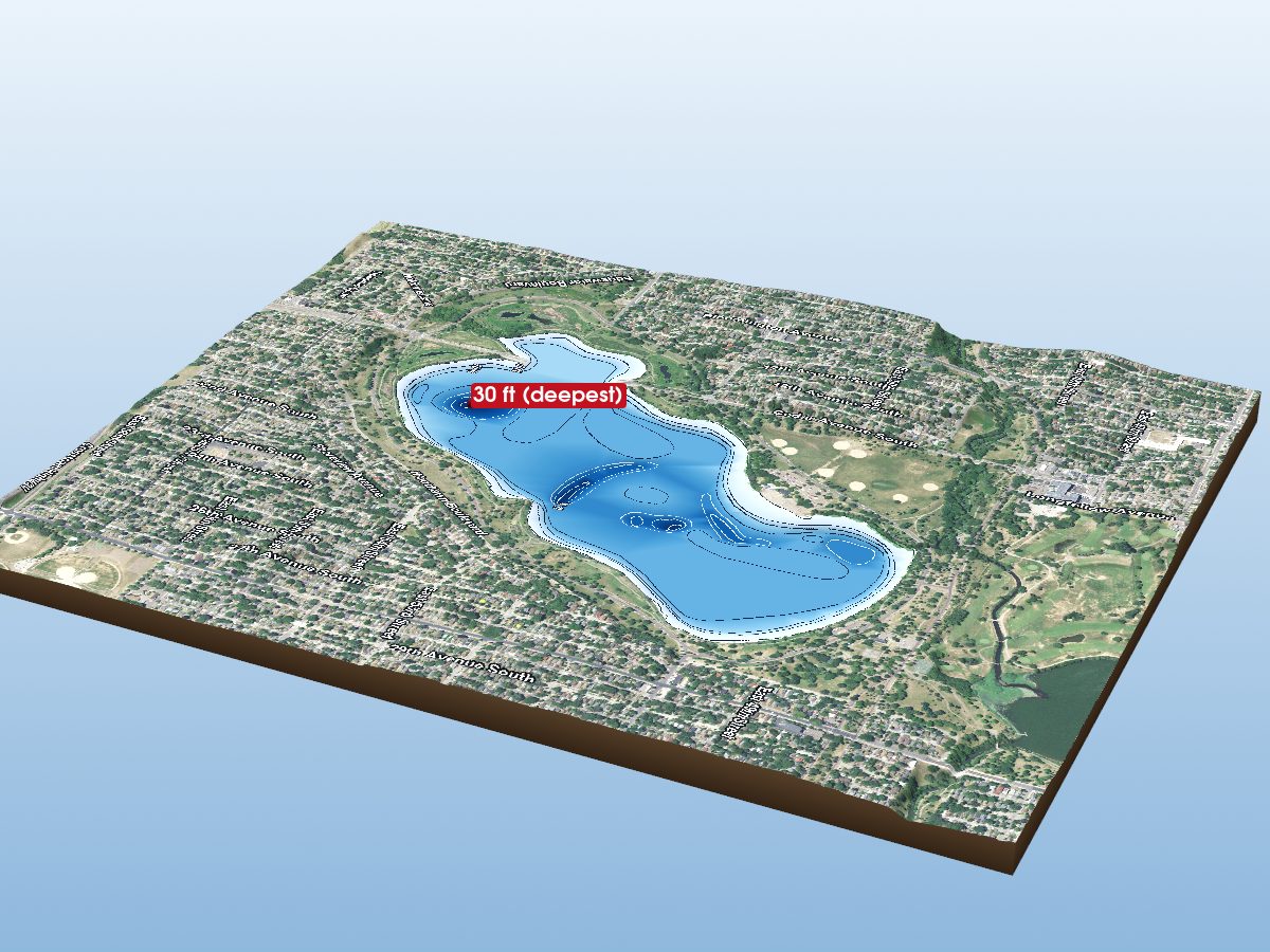 Depth map of Lake Nokomis