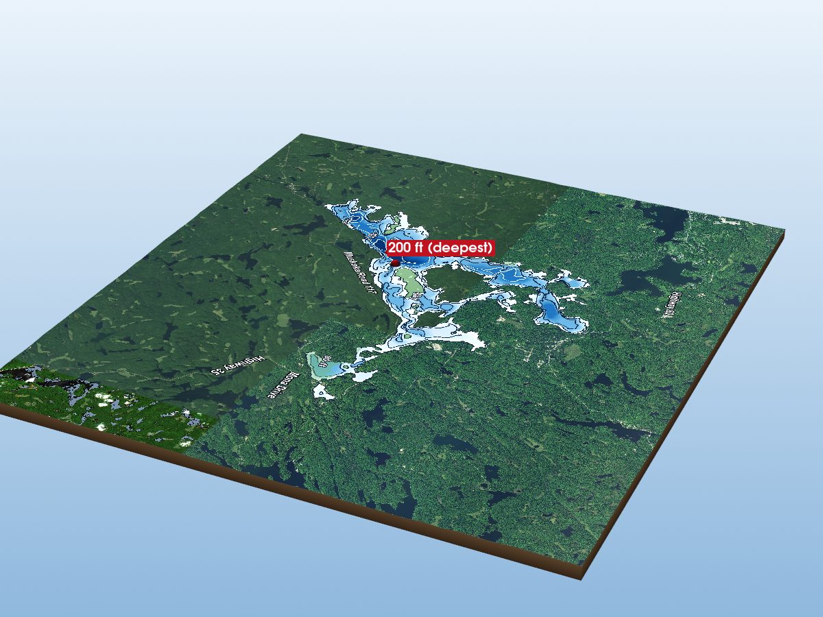 Depth map of Lake of Bays