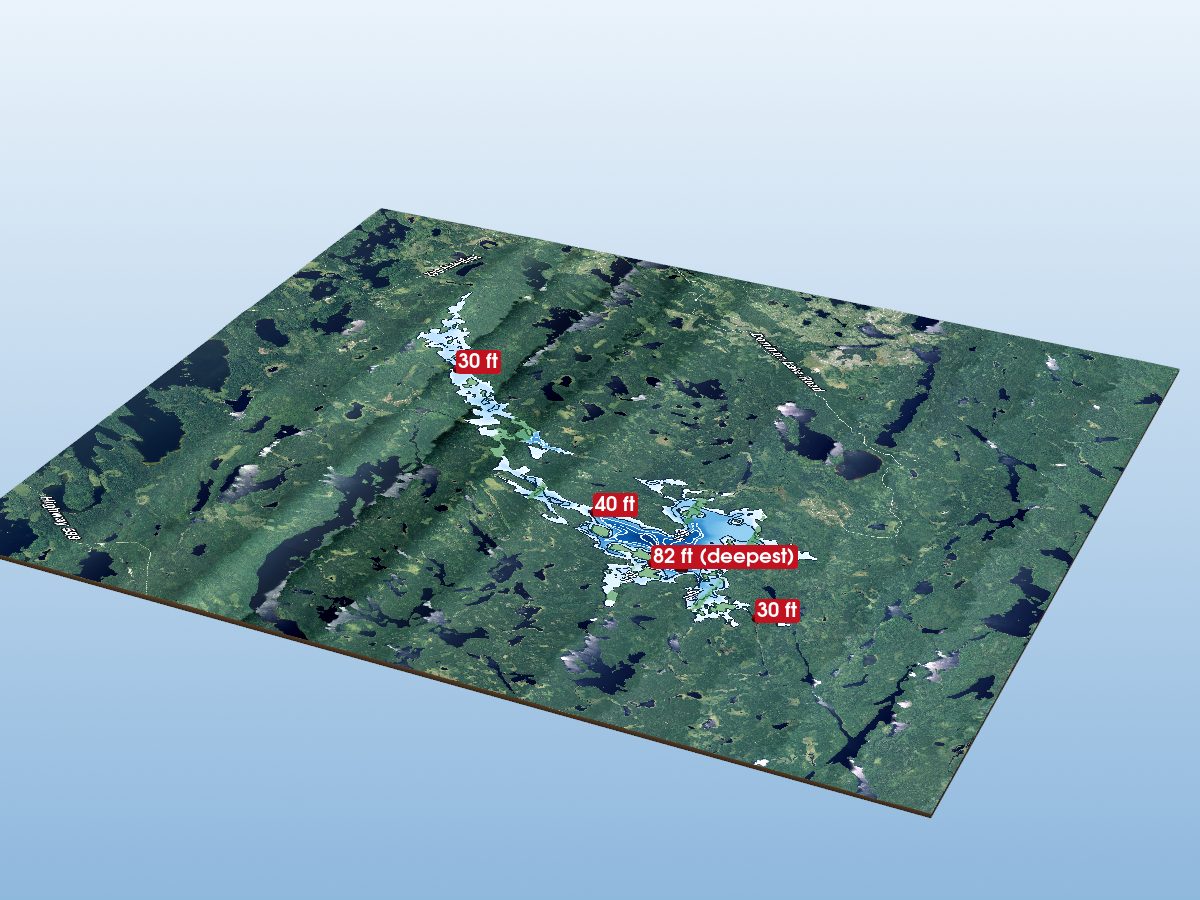 Depth map of Lake of Bays
