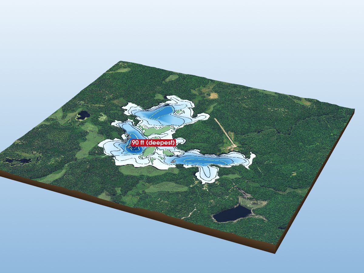 Depth map of Lake of Many Islands