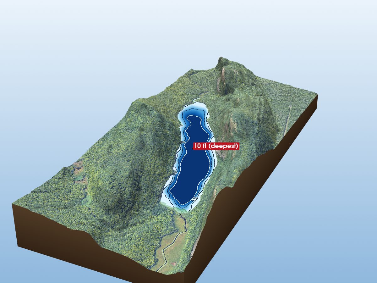 Depth map of Lake of the Clouds