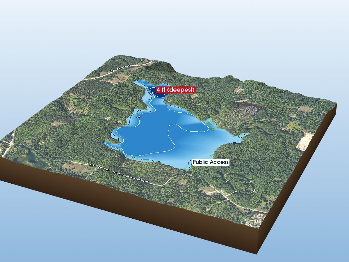 Depth map of Lake of the Woods