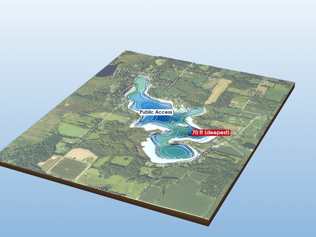 Depth map of Lake of the Woods