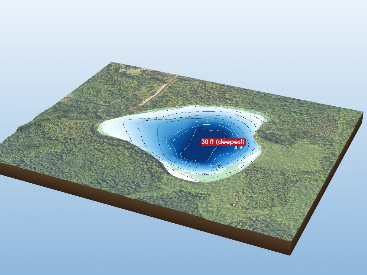 Depth map of Lake of the Woods