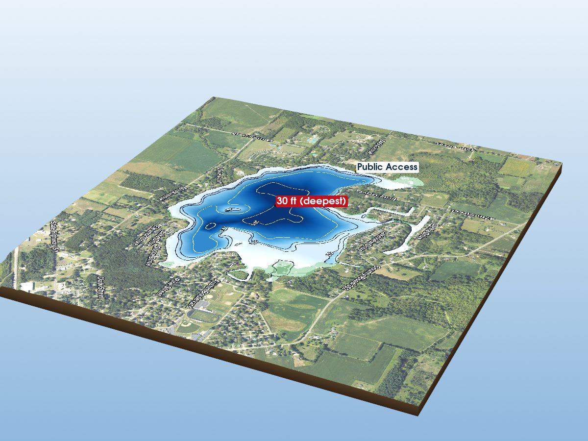 Depth map of Lake of the Woods