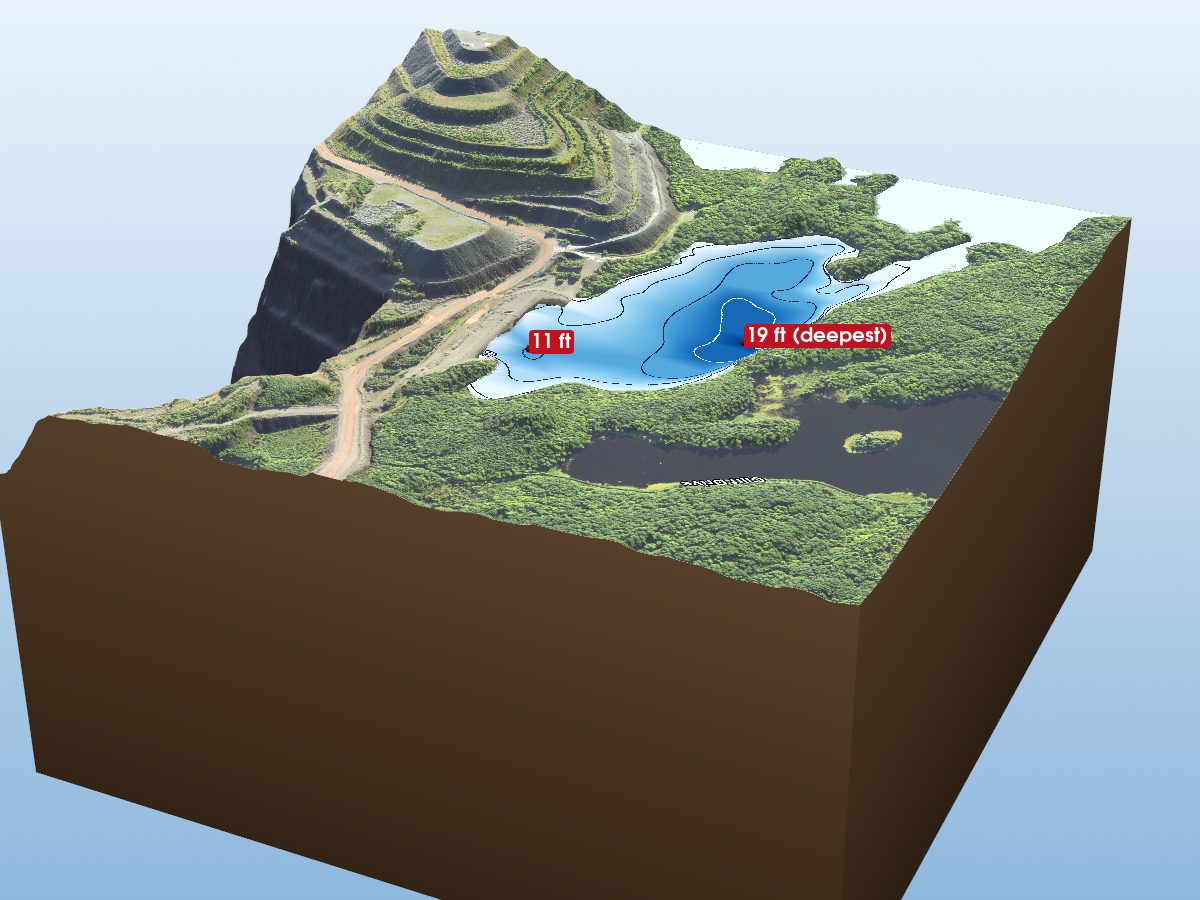 Depth map of Lake Ogden