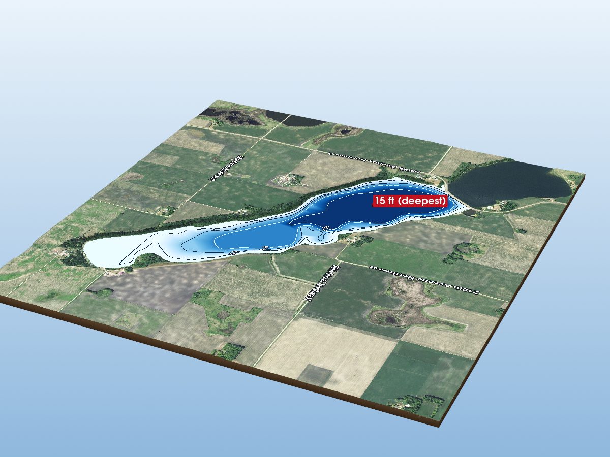 Depth map of Lake Oliver (east portion)