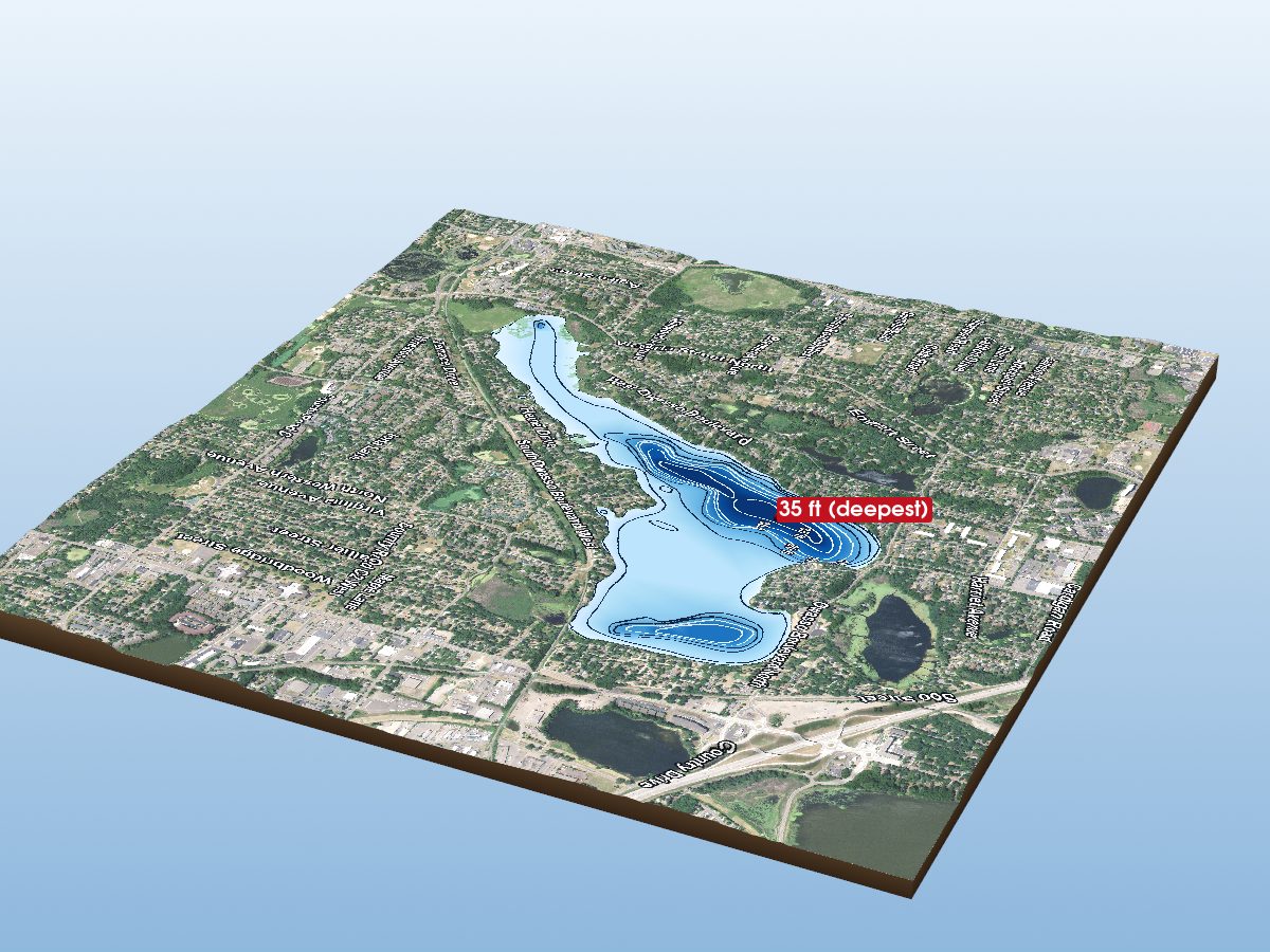 Depth map of Lake Owasso