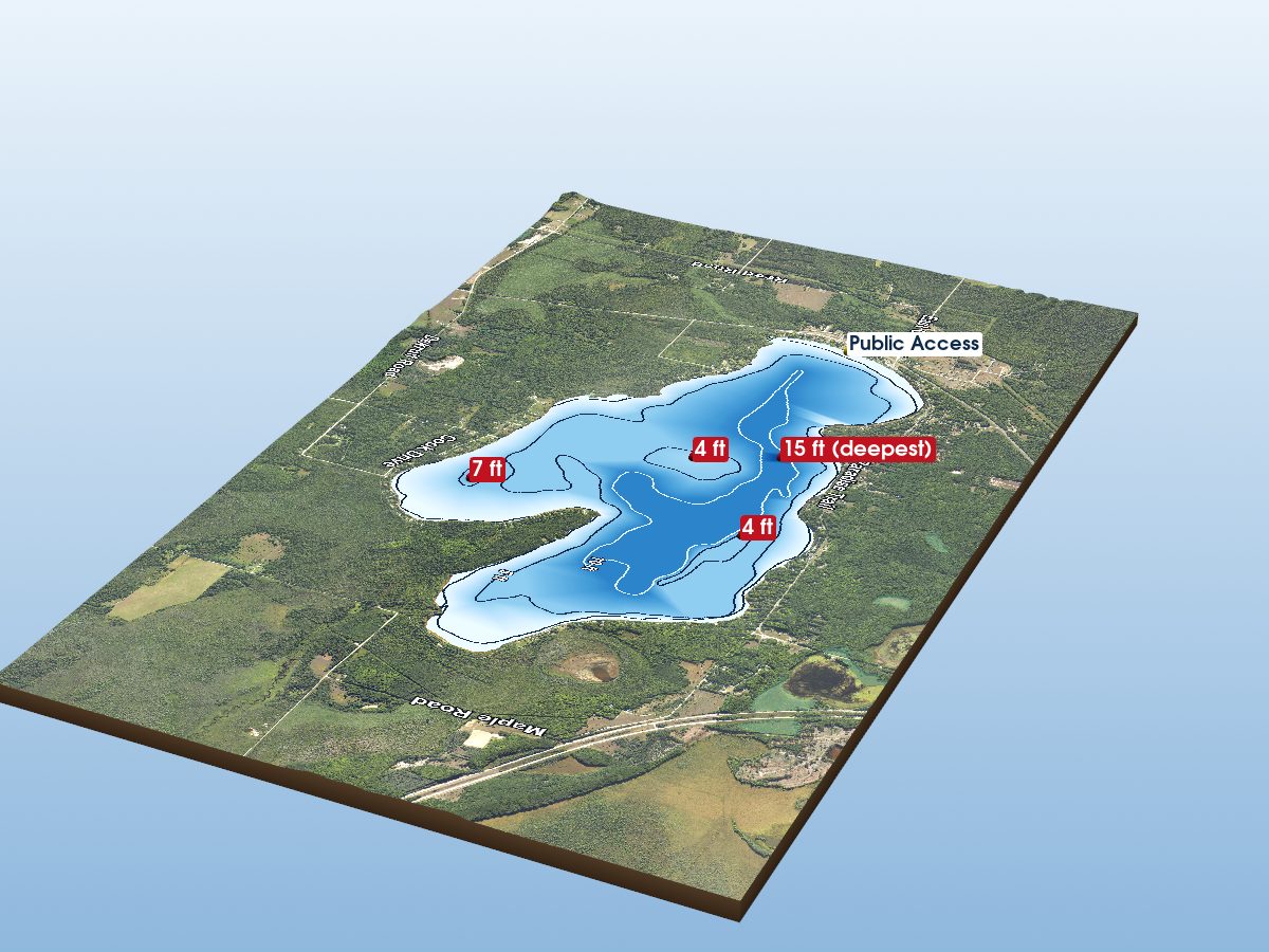 Depth map of Lake Paradise