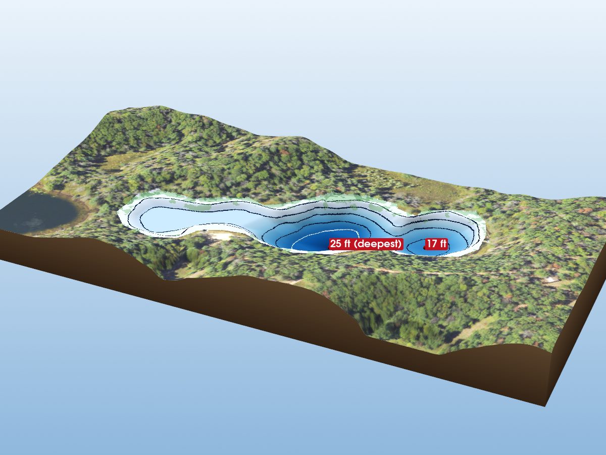Depth map of Lake Paul