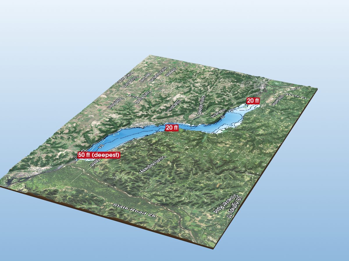 Depth map of Lake Pepin