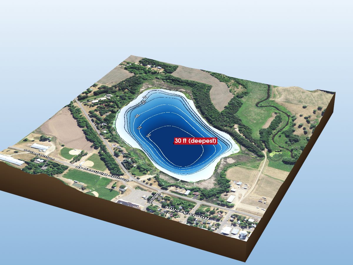 Depth map of Lake Pepin