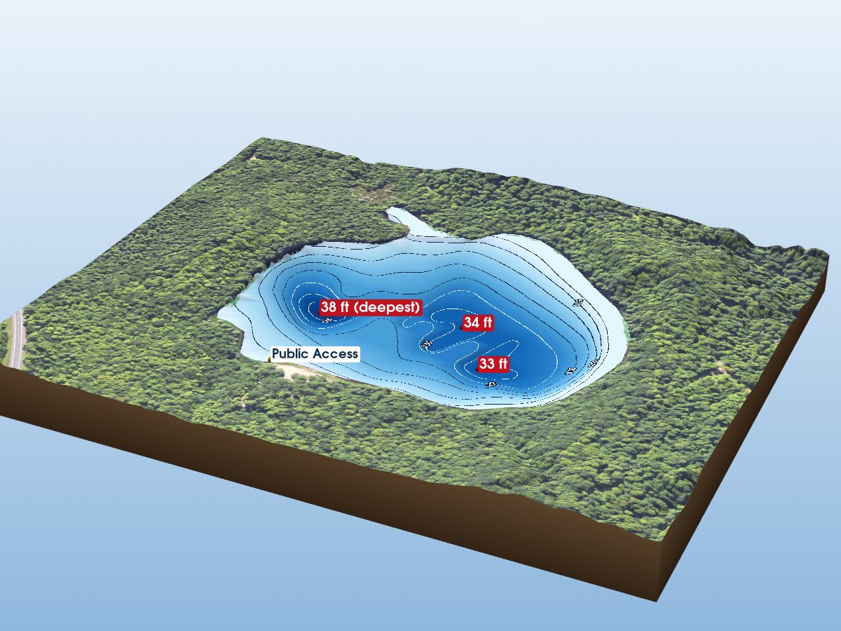 Depth map of Lake Perrault