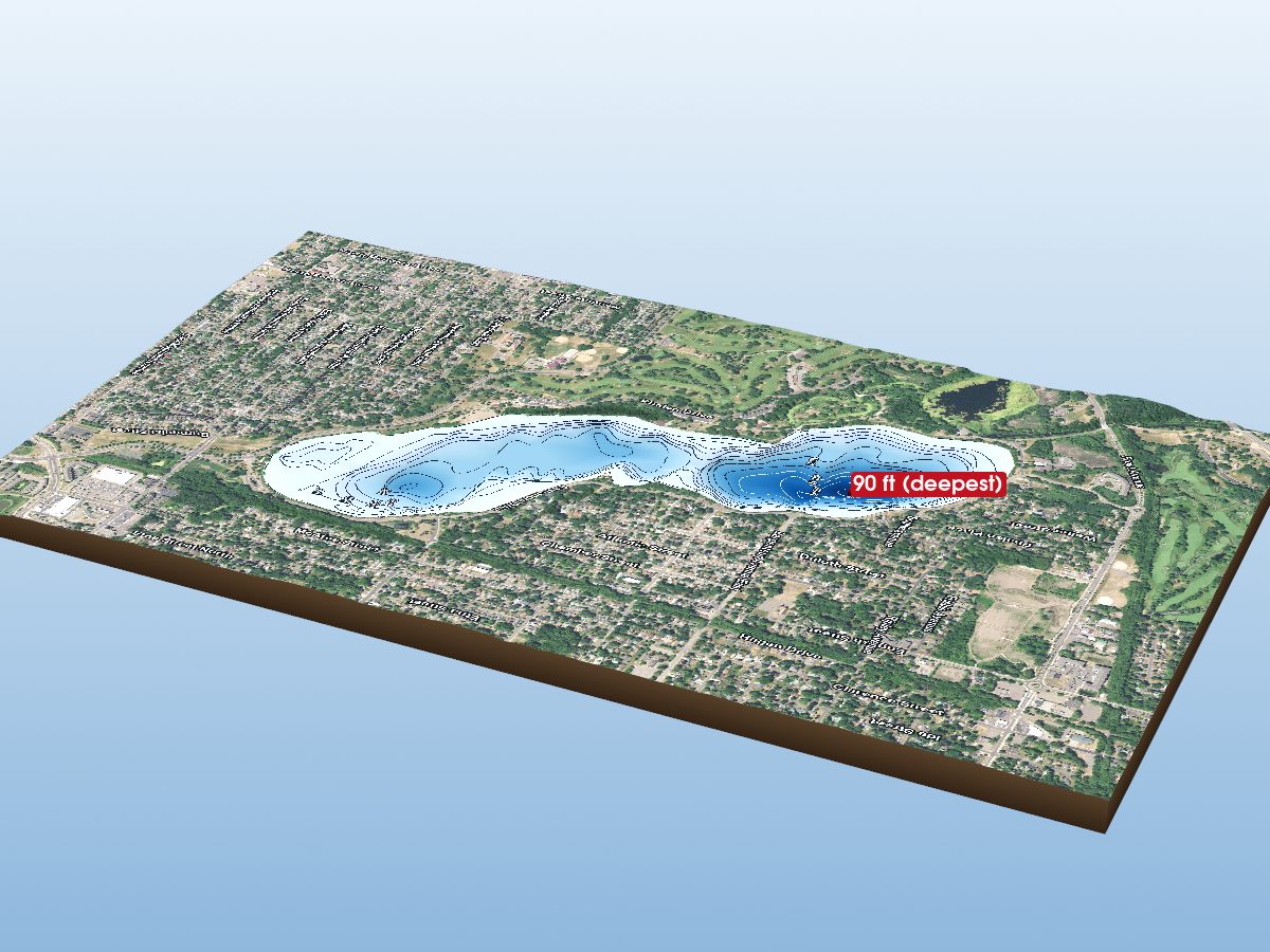 Depth map of Lake Phalen