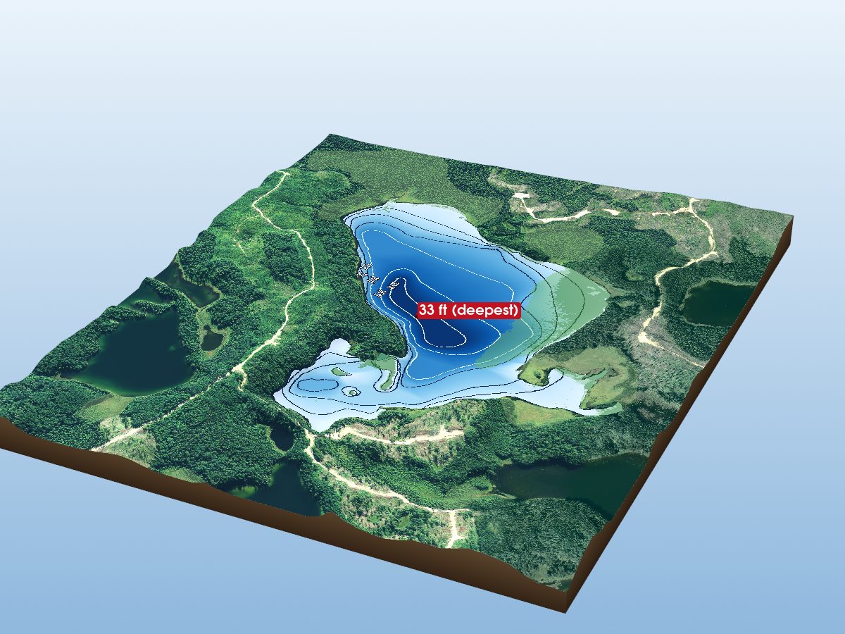 Depth map of Lake Placid