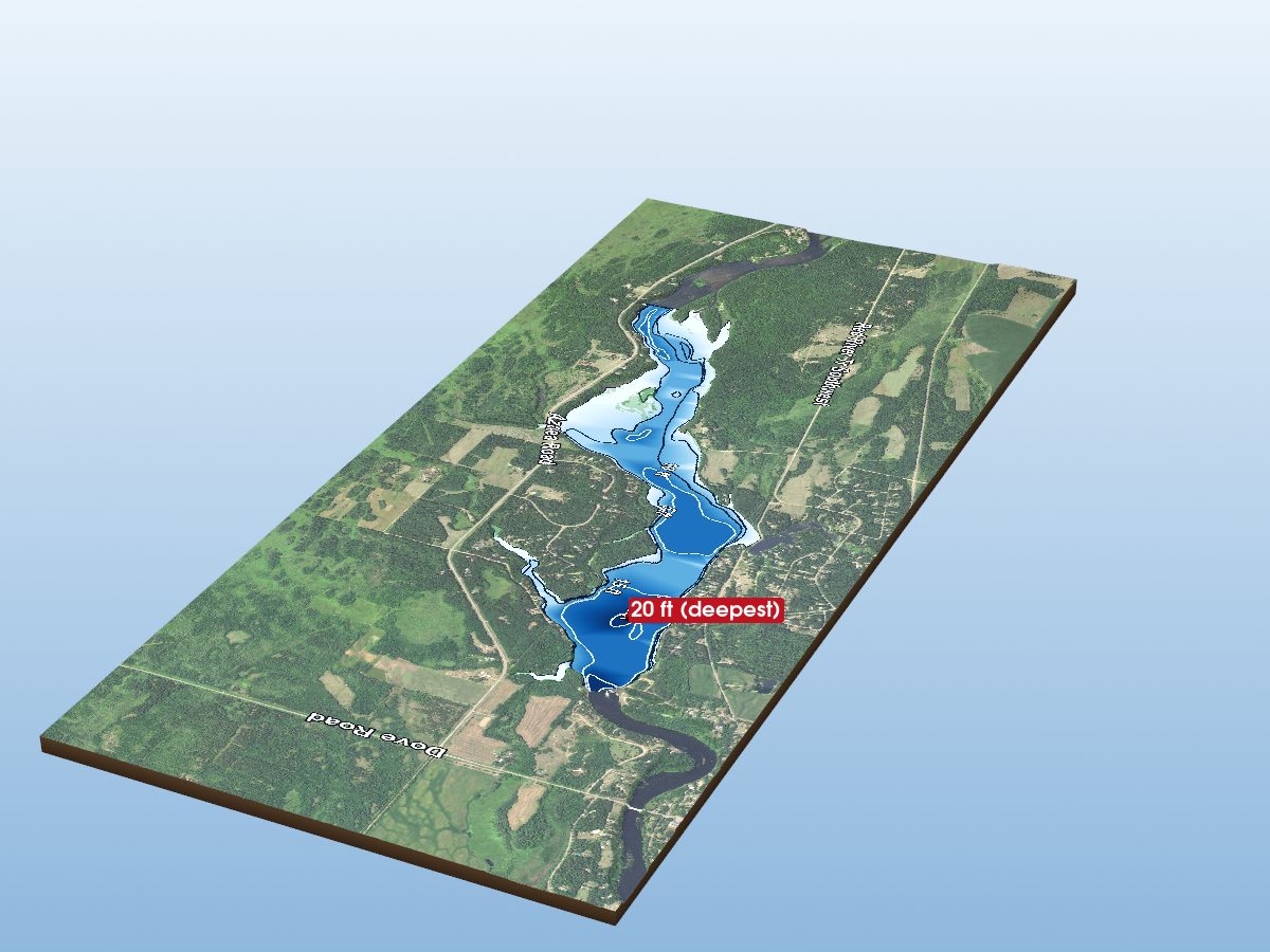 Depth map of Lake Placid