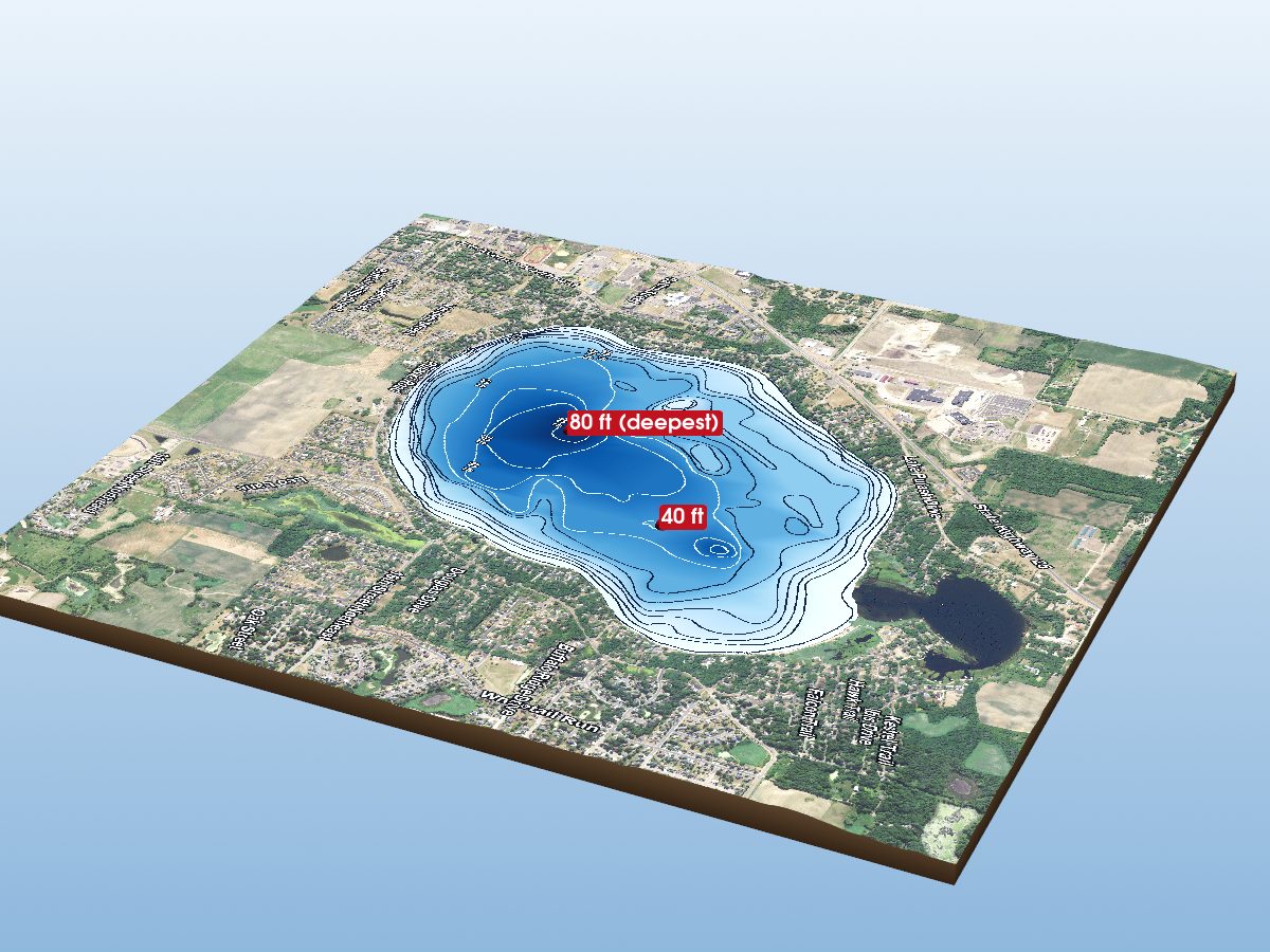 Depth map of Lake Pulaski (main bay)