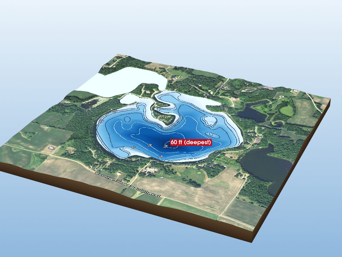 Depth map of Lake Rachel